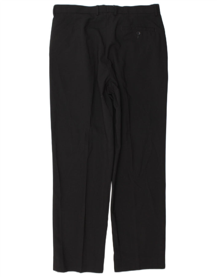 Marks & Spencer muške ravne chino hlače W34 L31 crni poliester