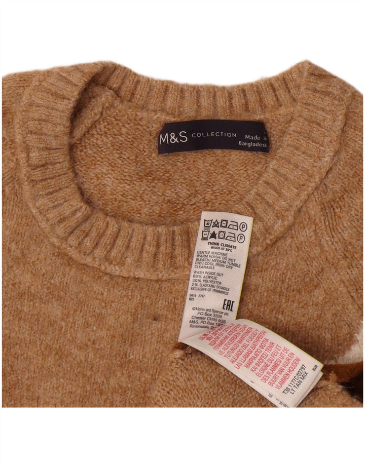 Marks & Spencer ženski džemper s okruglim izrezom UK 10 Small Brown