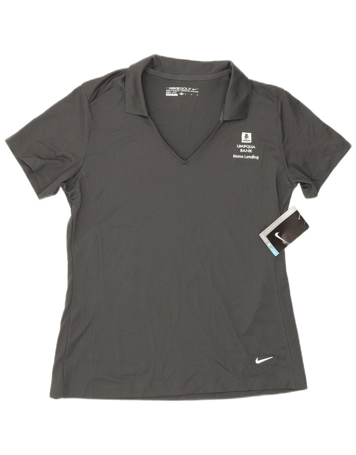 Nike ženska polo majica Dri Fit UK 14 srednje sivi poliester