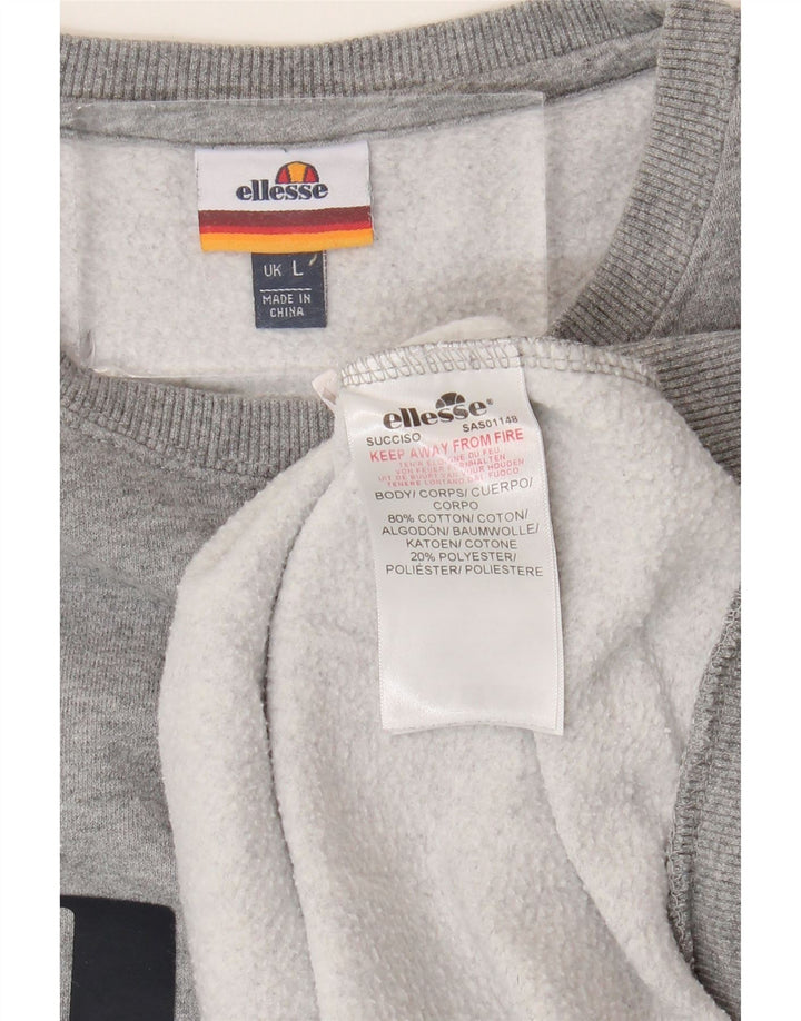 ELLESSE Muška trenirka s grafičkim motivima Veliki sivi pamuk