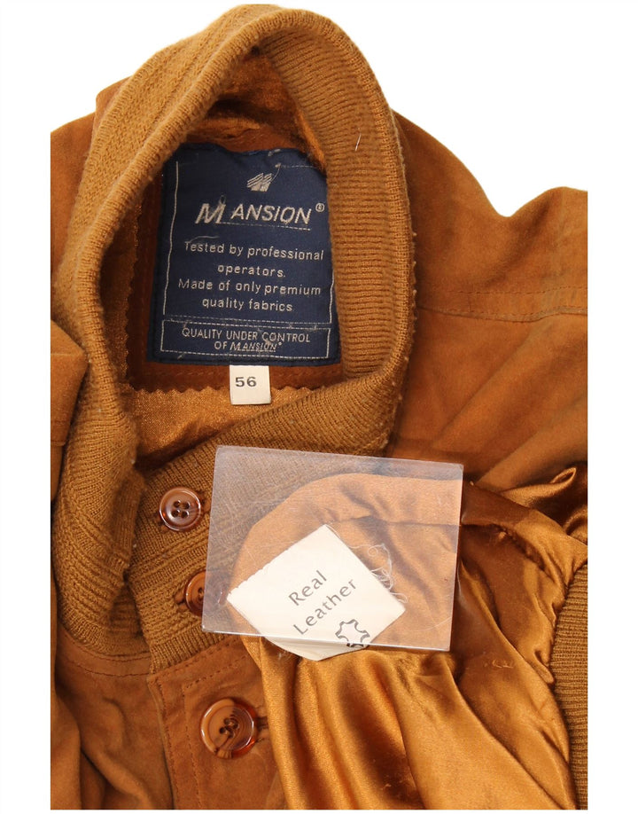 Vintage muška bomber jakna od brušene kože IT 56 3XL smeđa koža