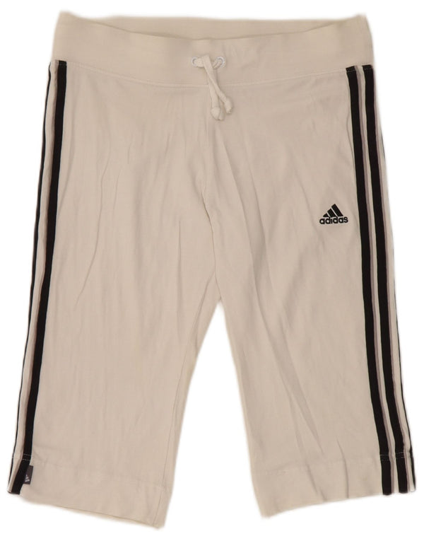 Adidas ženske sportske kratke hlače bermuda UK 14 Srednje bijeli pamuk