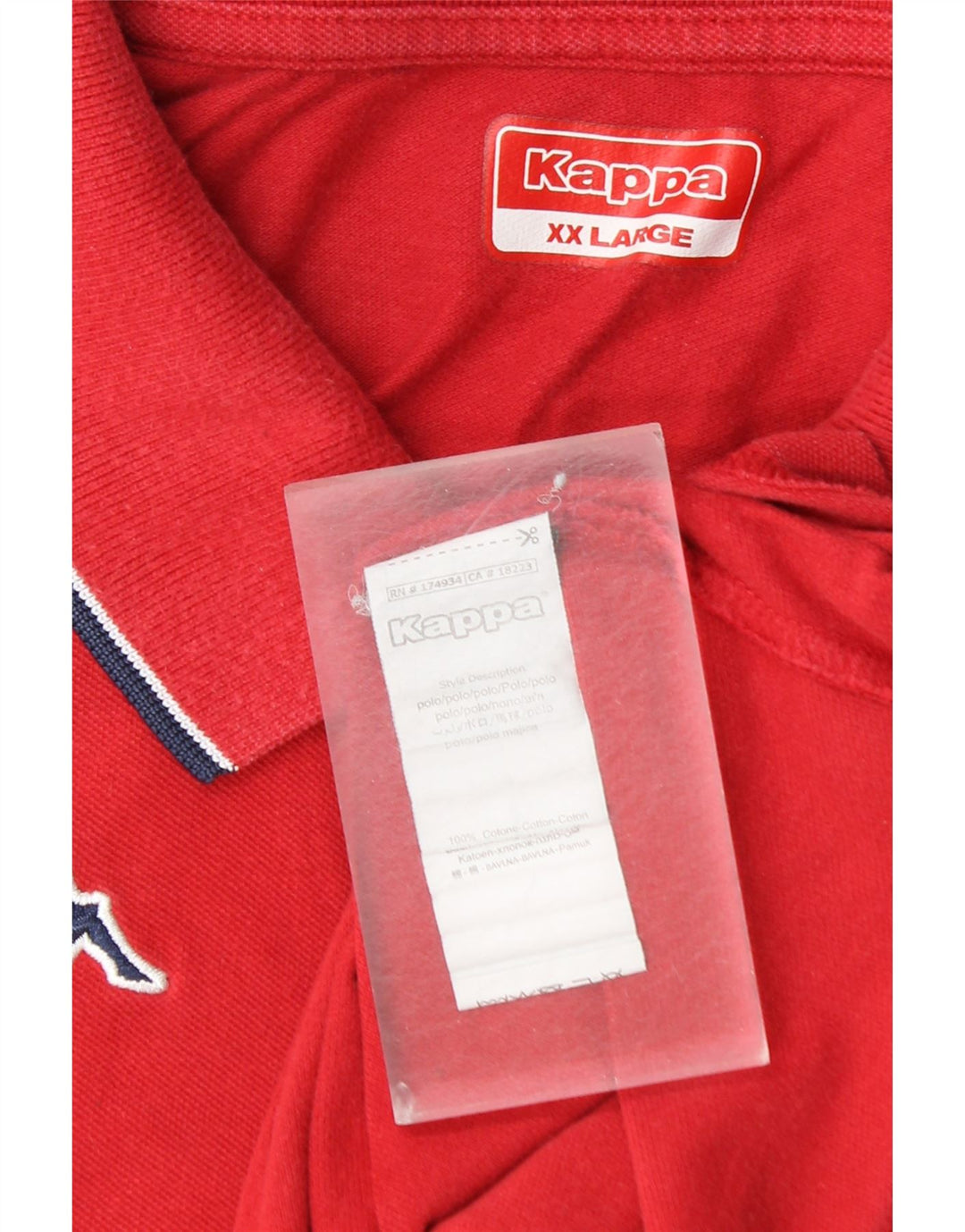KAPPA Mens Polo Shirt 2XL Red Cotton