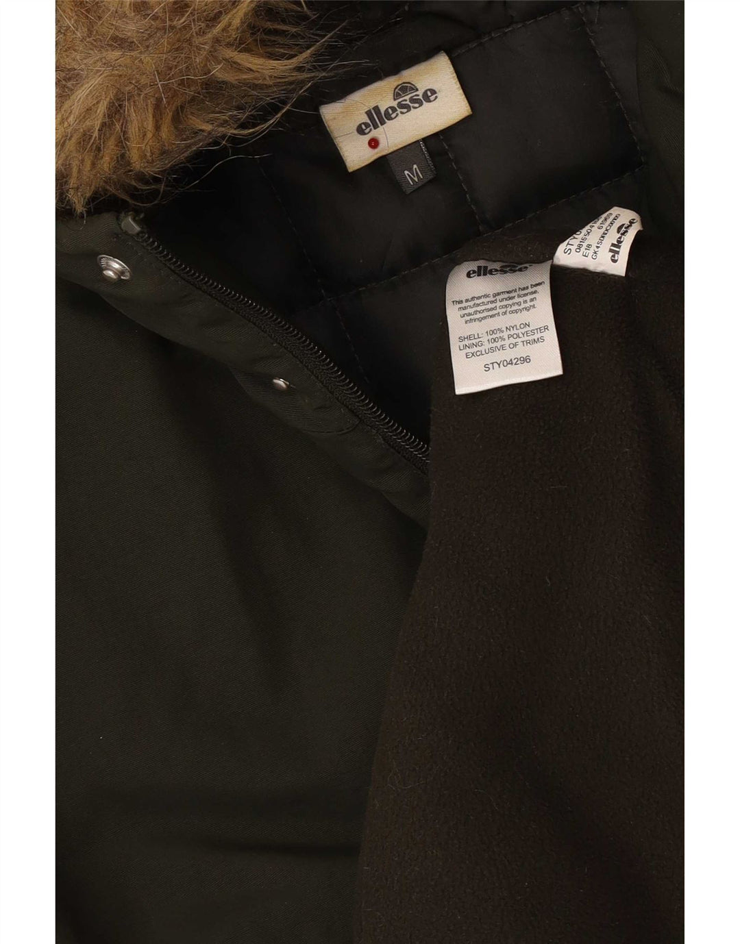Ellesse muška parka jakna s kapuljačom UK 38, srednji kaki najlon