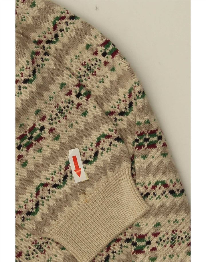 Vintage ženski kardigan džemper UK 14 srednje sivi Fair Isle