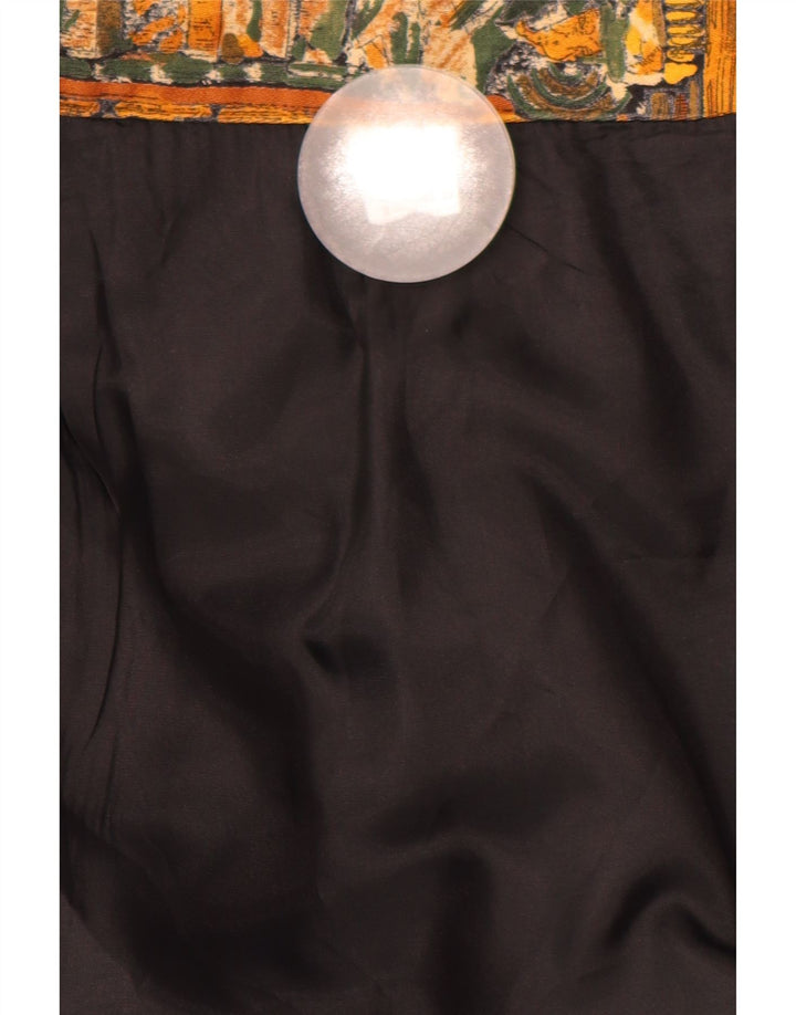 VINTAGE ženska pencil suknja W28 srednje smeđi geometrijski pamuk