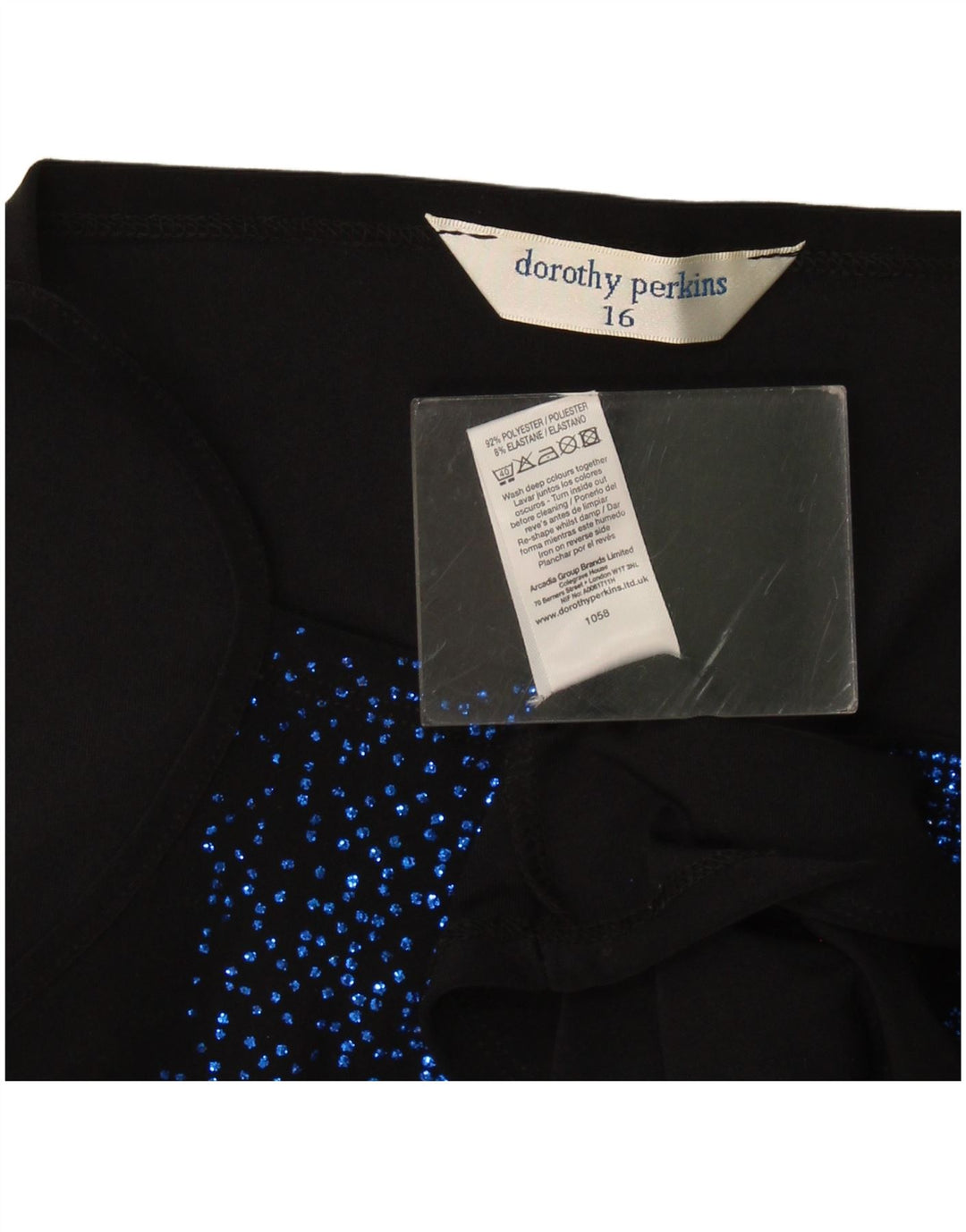 Dorothy Perkins Ženski Cami Top UK 16 Veliki crni poliester