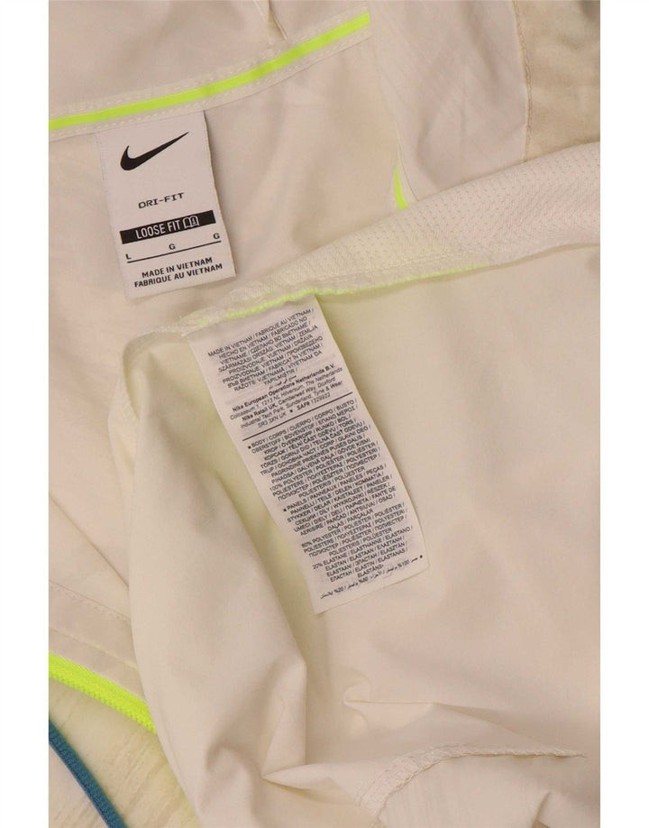 Nike muška jakna za kišu Dri Fit UK 40 Large White Colourblock