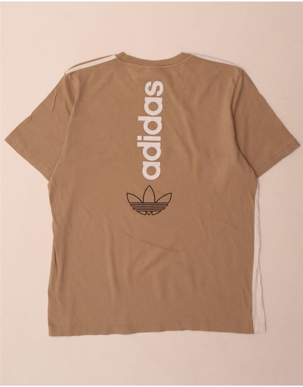 Adidas muška majica kratkih rukava s grafičkim motivima, veliki pamuk u bež boji