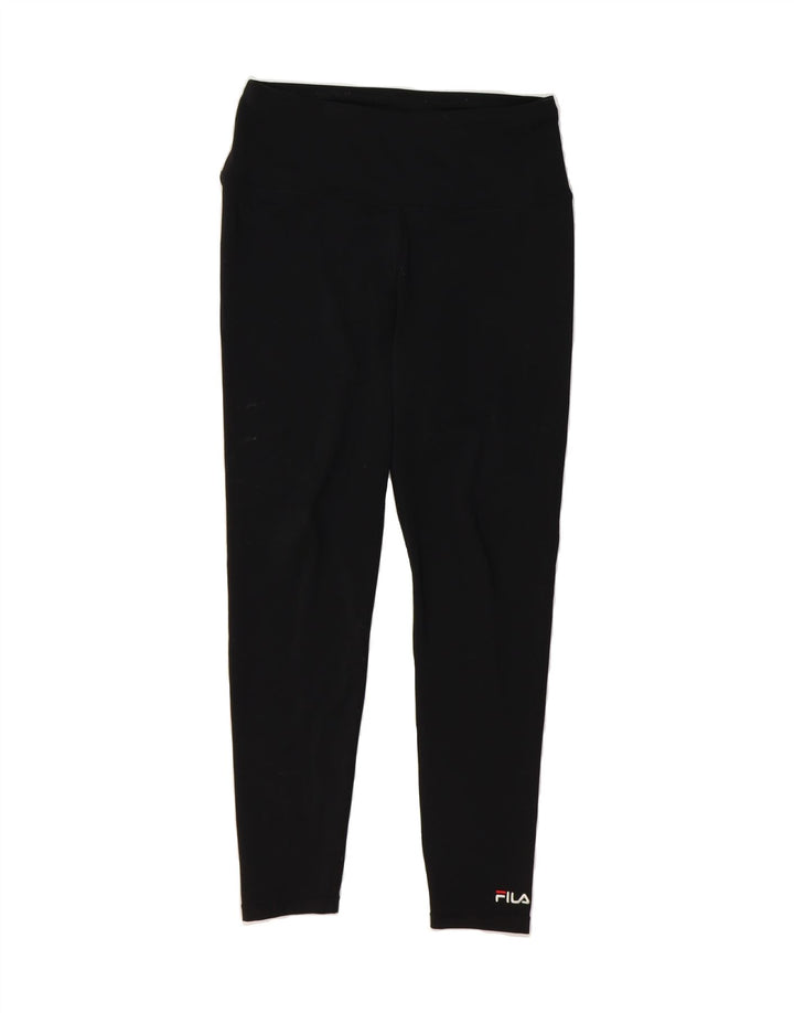 FILA Womens Classics Crop Leggings UK 16 Large Black Polyester Vintage Fila and Second-Hand Fila from Messina Hembry 