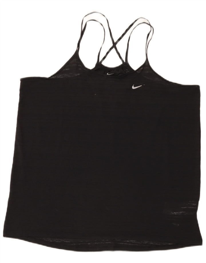 Nike Ženski Dri Fit Vest Top UK 16 Veliki crni poliester