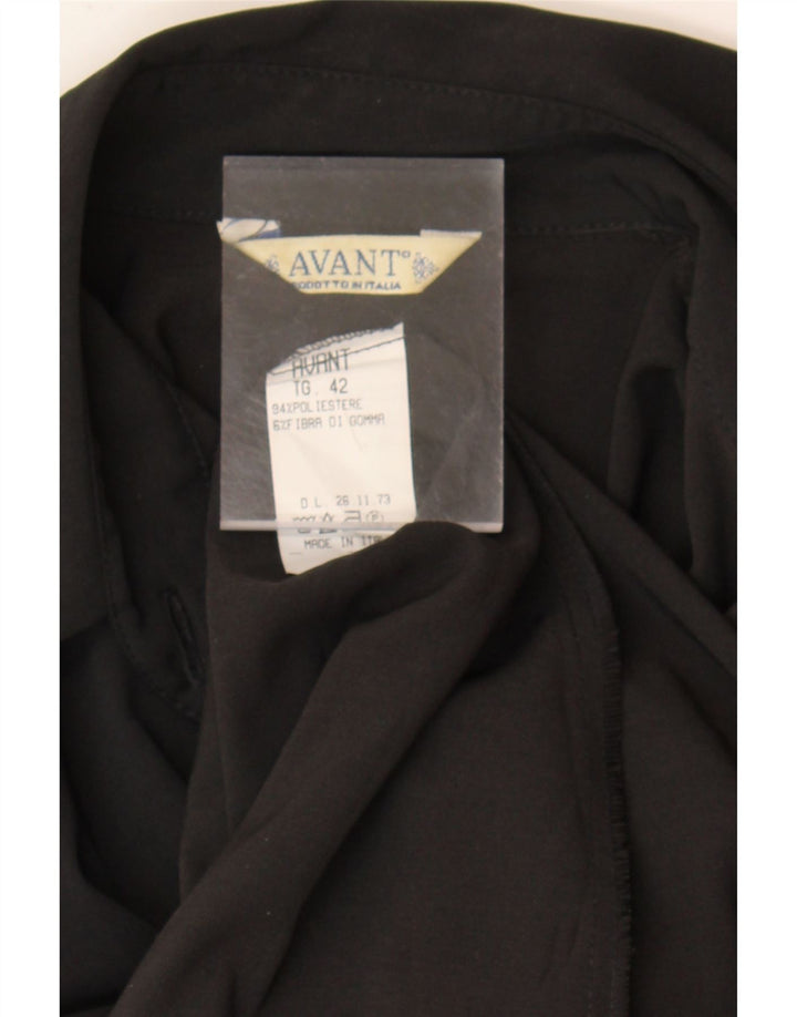 AVANT Womens 3/4 Sleeve Shirt Dress IT 42 Medium Black Polyester Vintage Avant and Second-Hand Avant from Messina Hembry 