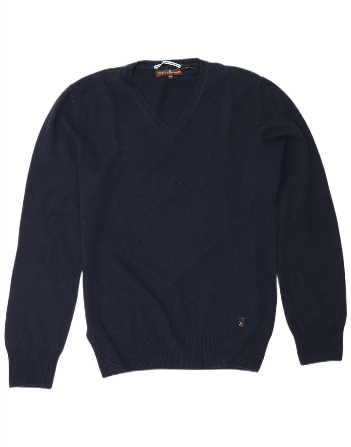 Guess By Marciano Muški džemper s V-izrezom srednje tamnoplave boje