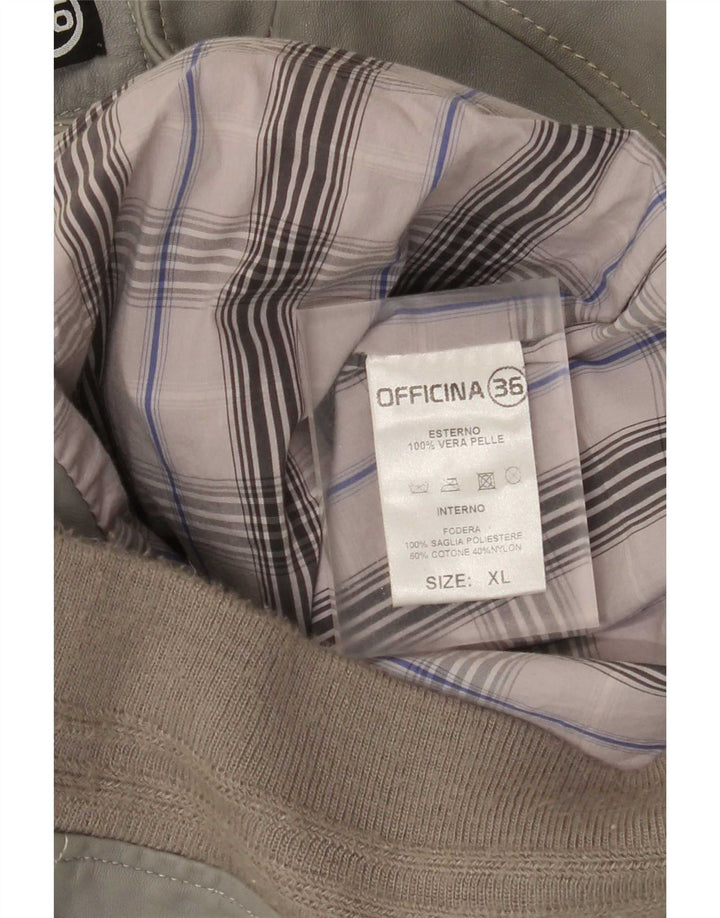 Officina 36 muška bomber kožna jakna UK 42 XL siva