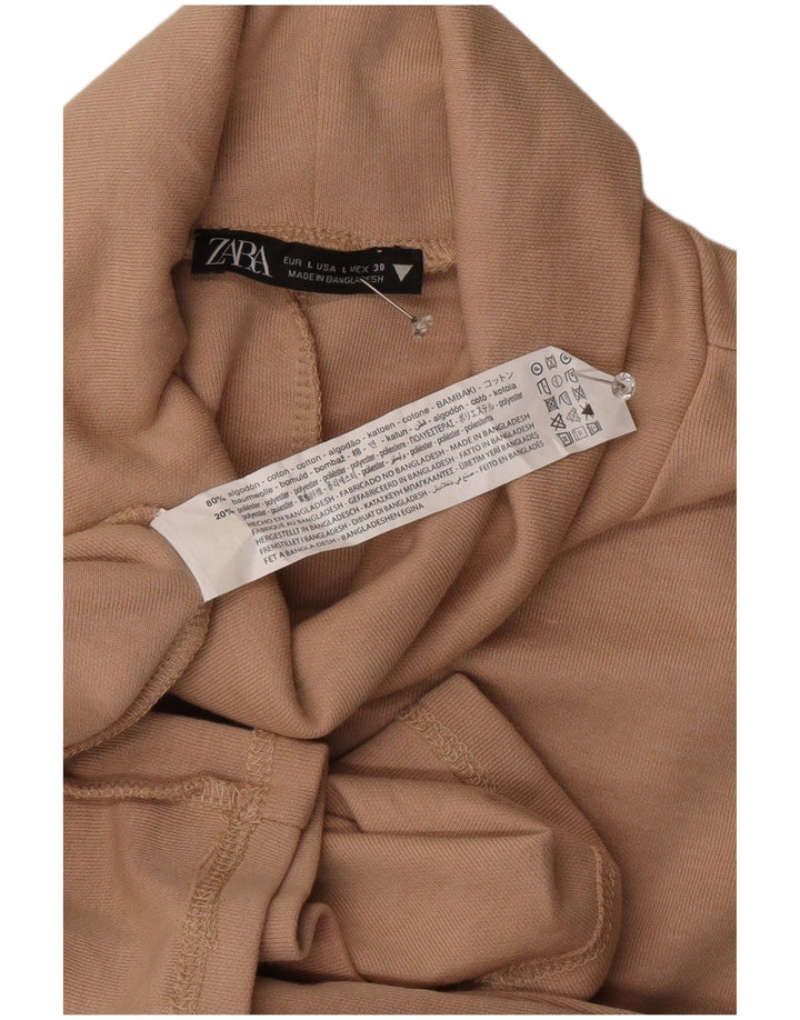 Zara ženska duga haljina UK 16 Large Beige Cotton