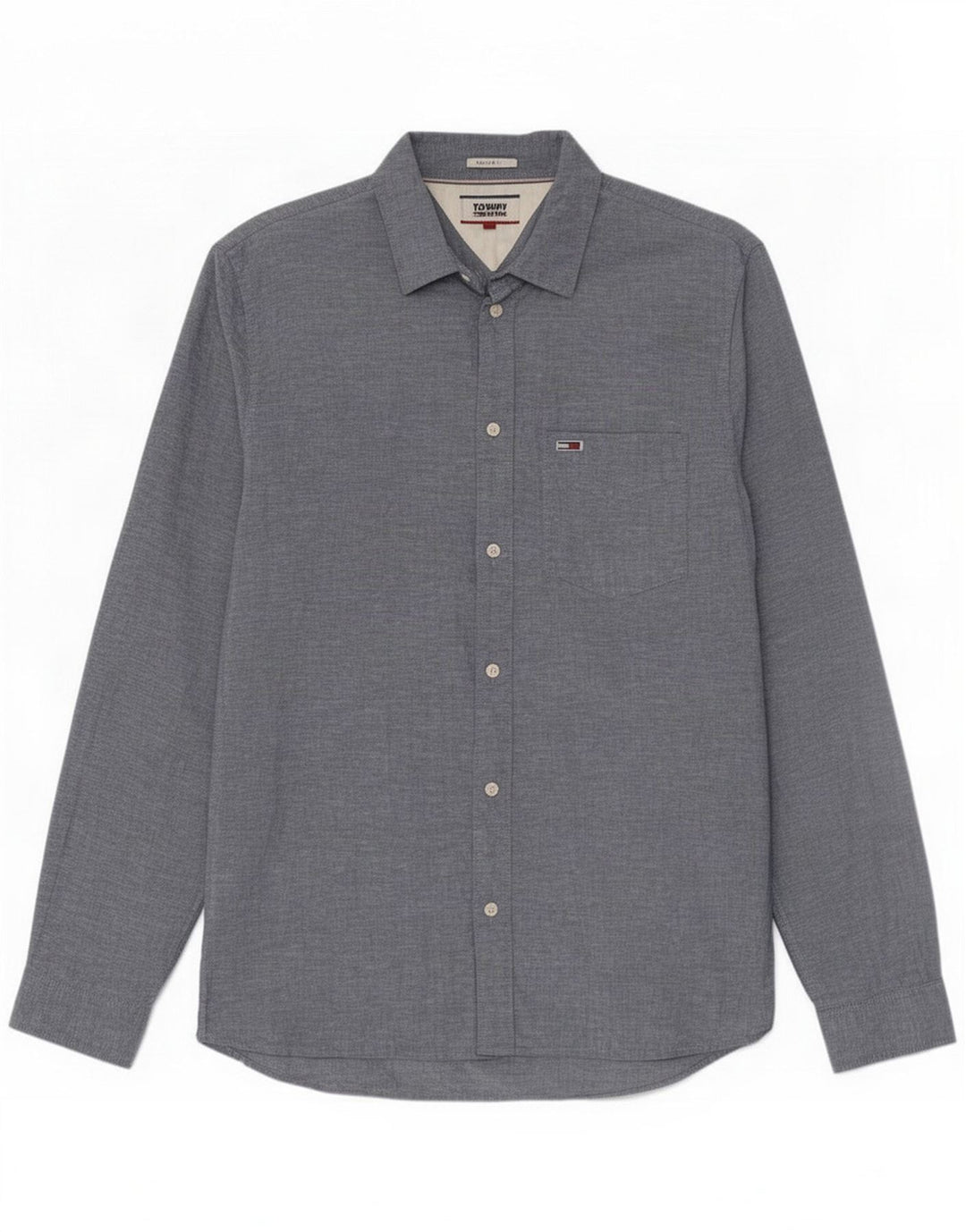 Tommy Hilfiger Mens Regular Fit Shirt Medium Blue Cotton
