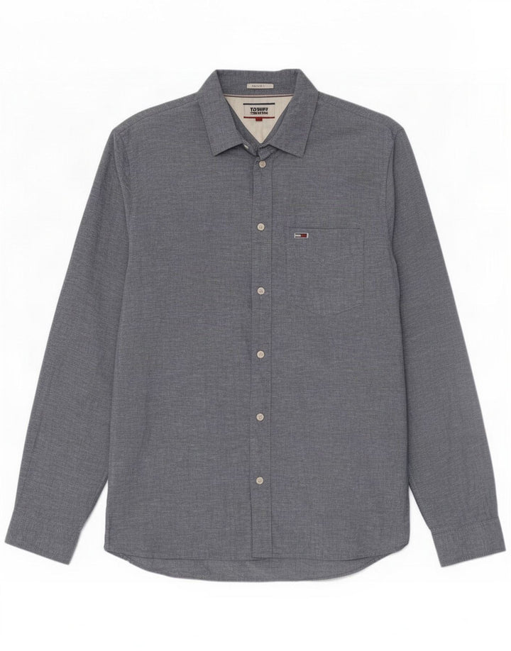 Tommy Hilfiger Mens Regular Fit Shirt Medium Blue Cotton