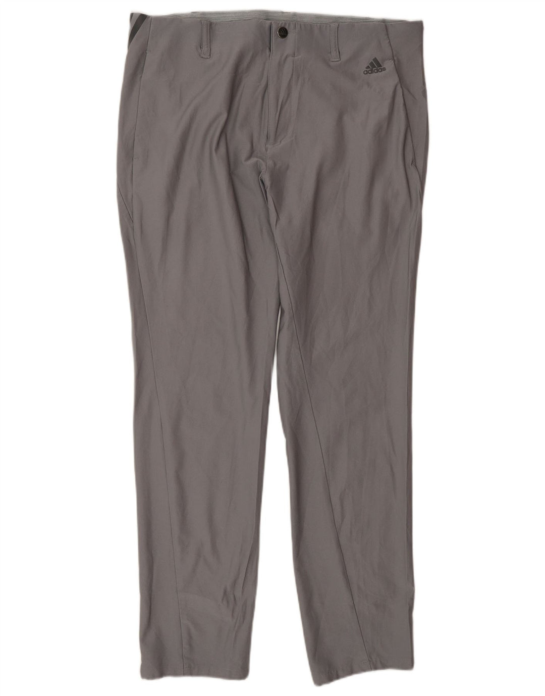 Adidas muške uske chino hlače W34 L32 sivi poliester