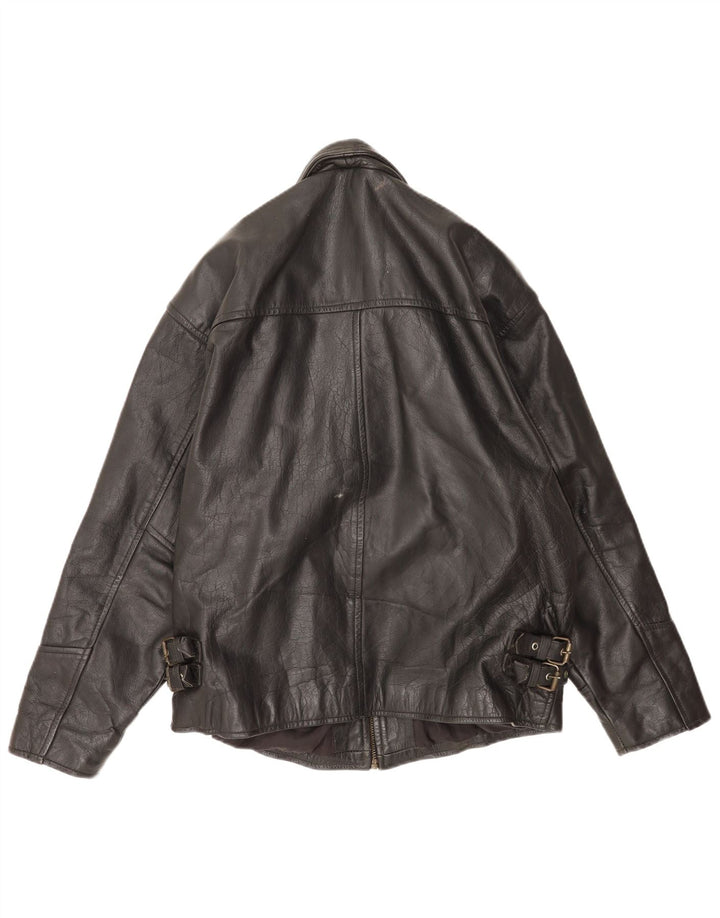 Vintage muška kožna jakna UK 40 velika crna koža