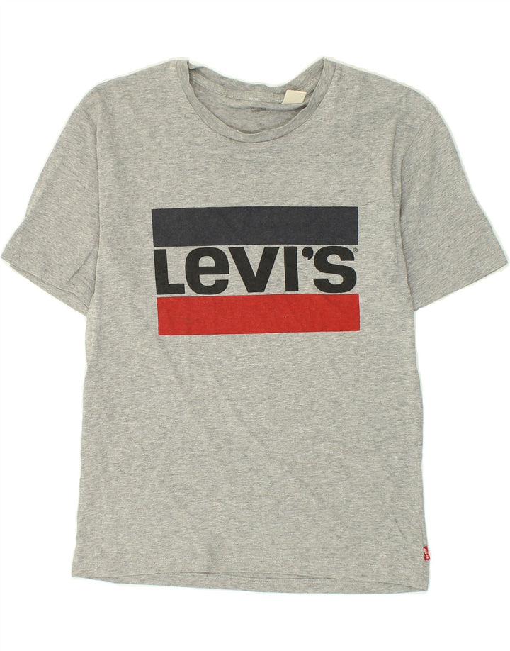 LEVI'S Womens Graphic T-Shirt Top UK 12 Medium Grey | Vintage Levi's | Thrift | Second-Hand Levi's | Used Clothing | Messina Hembry 