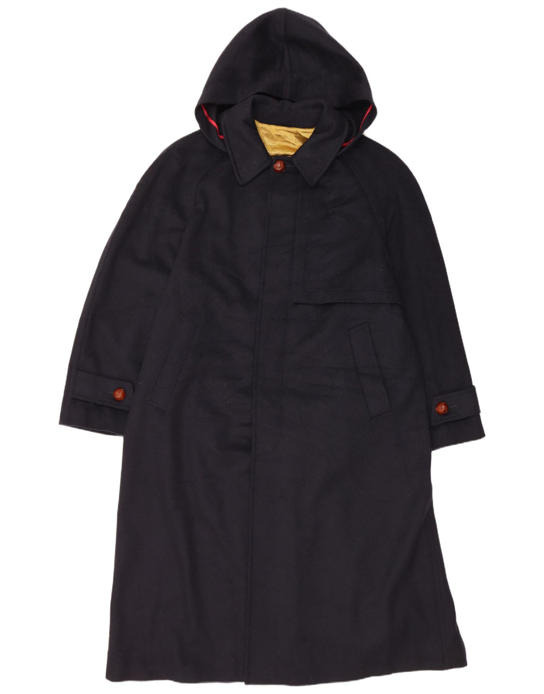 Vintage muški kaput s kapuljačom IT 48 Srednje tamnoplava vuna