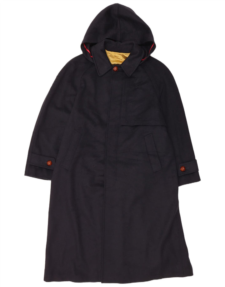 Vintage muški kaput s kapuljačom IT 48 Srednje tamnoplava vuna