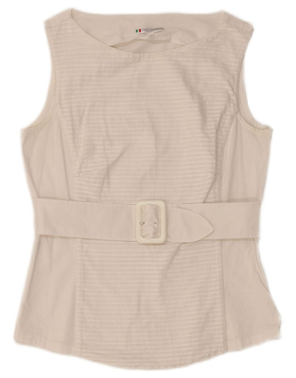 NARACAMICIE Ženski gornji dio bluze bez rukava UK 8, male bijele pruge, pamuk