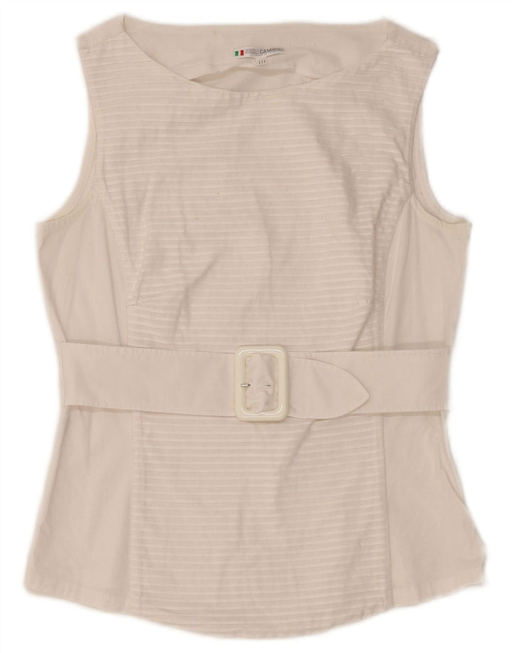 NARACAMICIE Ženski gornji dio bluze bez rukava UK 8, male bijele pruge, pamuk