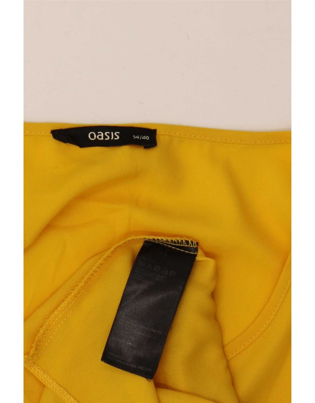 Oasis ženski gornji dio bluze UK 14 Large Yellow Polyester