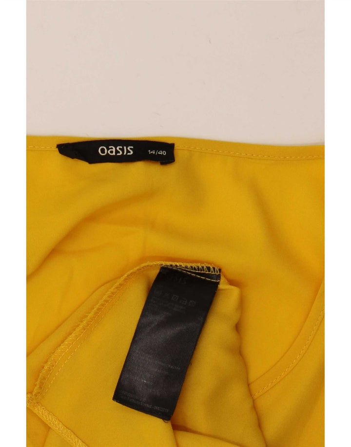 Oasis ženski gornji dio bluze UK 14 Large Yellow Polyester