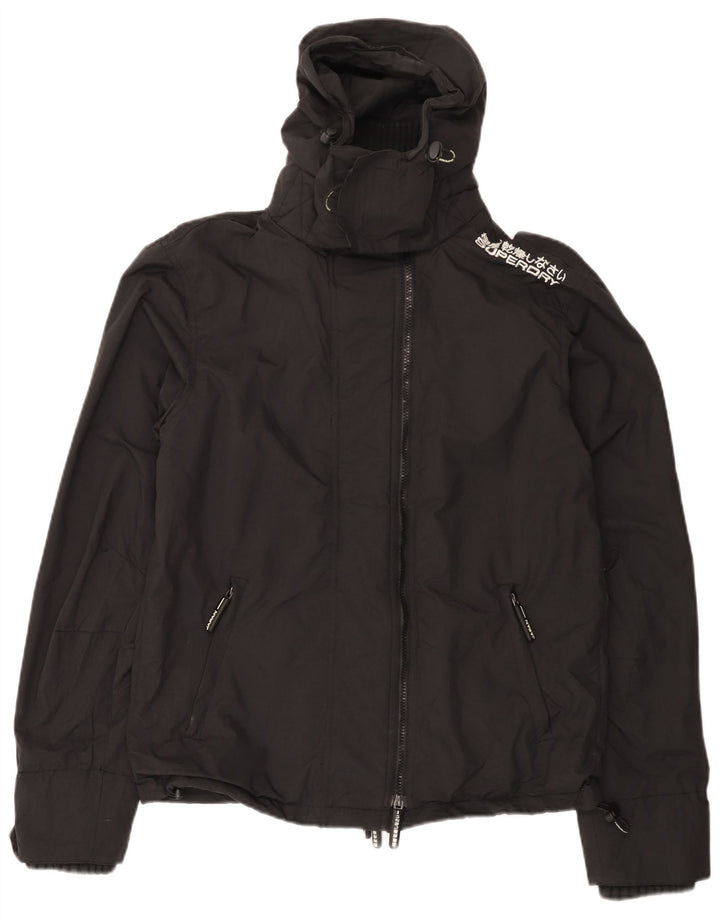 Superdry muška kišna jakna s kapuljačom UK 40 veliki crni najlon