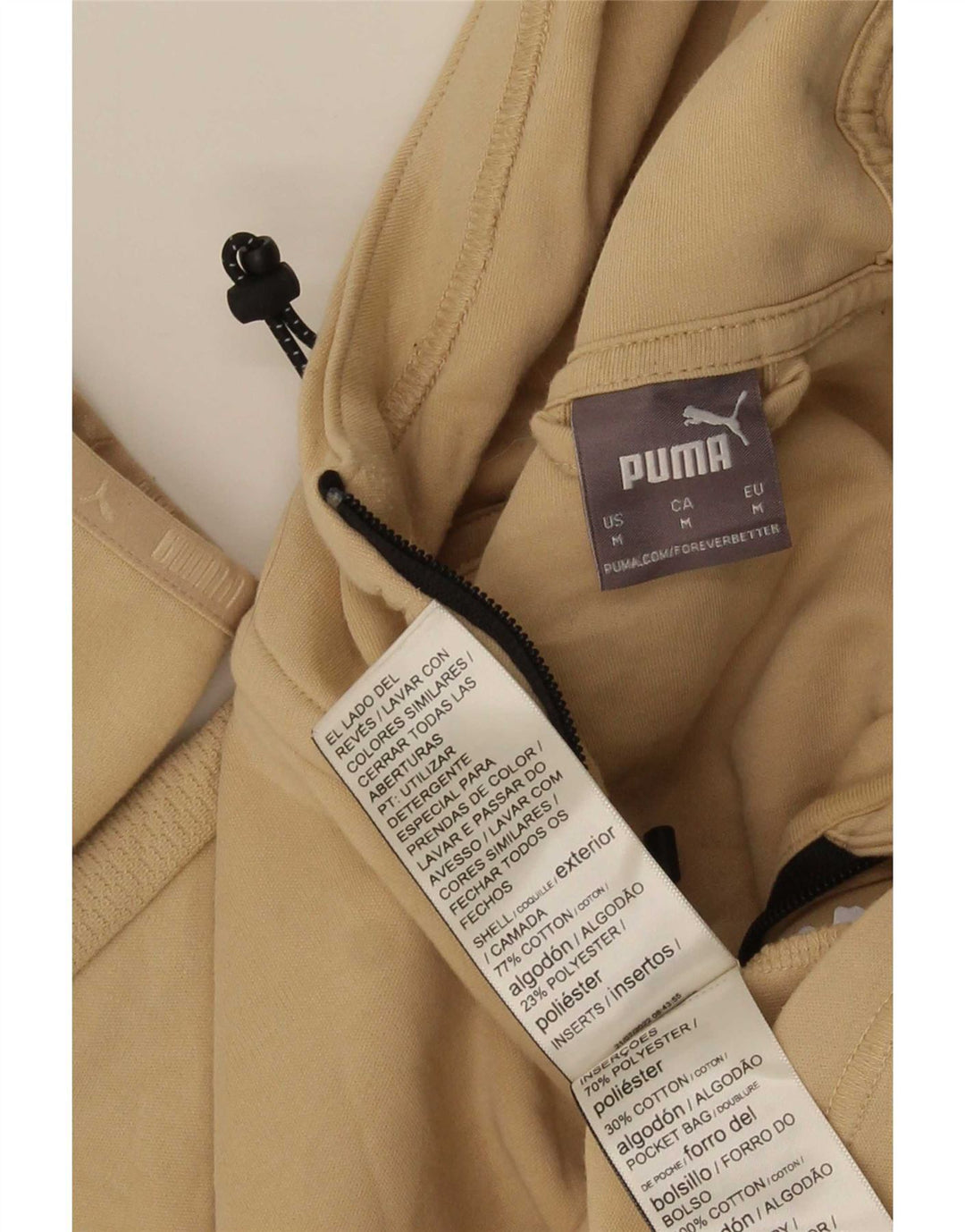 Puma muški pulover s kapuljačom na patentni zatvarač, srednje bež pamuk