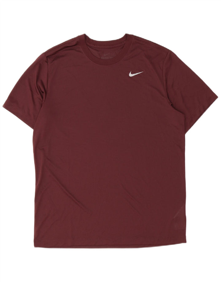 Nike Dri Fit majica kratkih rukava velika, bordo poliester
