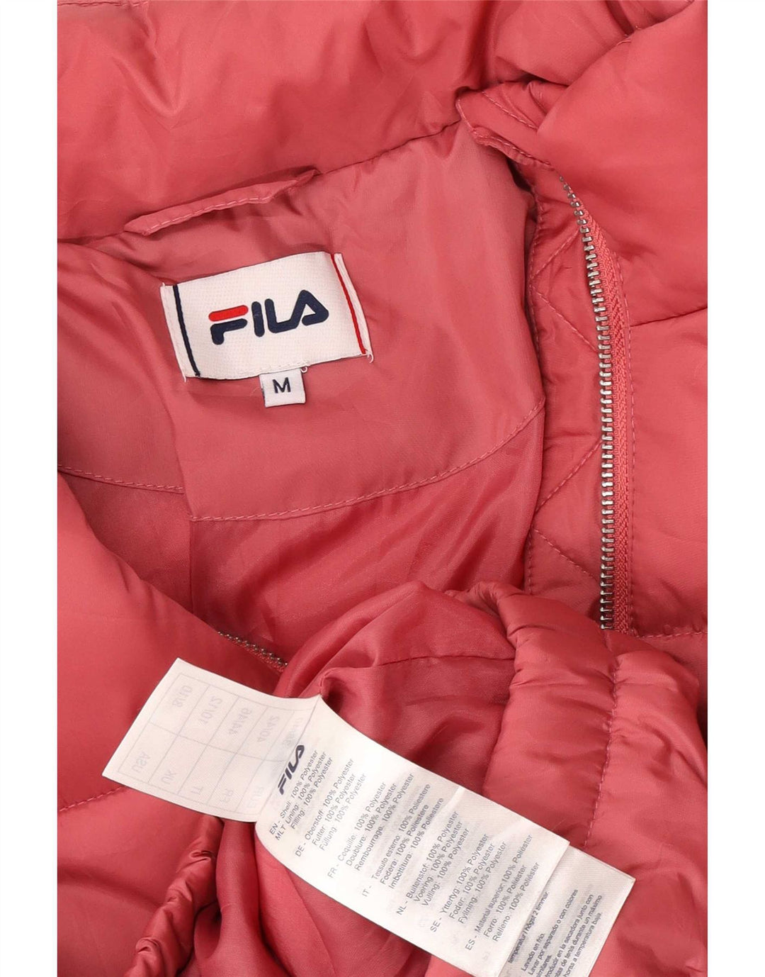 Fila ženska podstavljena jakna širokog kroja UK 14 srednje ružičasti poliester