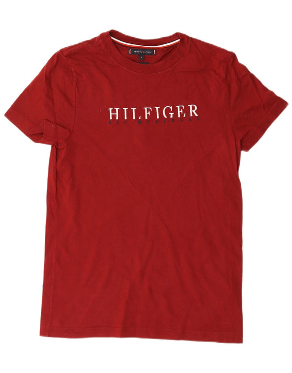 Tommy Hilfiger Muška majica kratkih rukava s grafičkim motivima, mali bordo pamuk