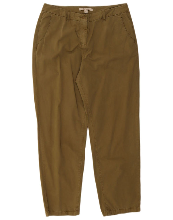 Barbour ženske sužene chino hlače UK 12 srednje W30 L26 Kaki pamuk