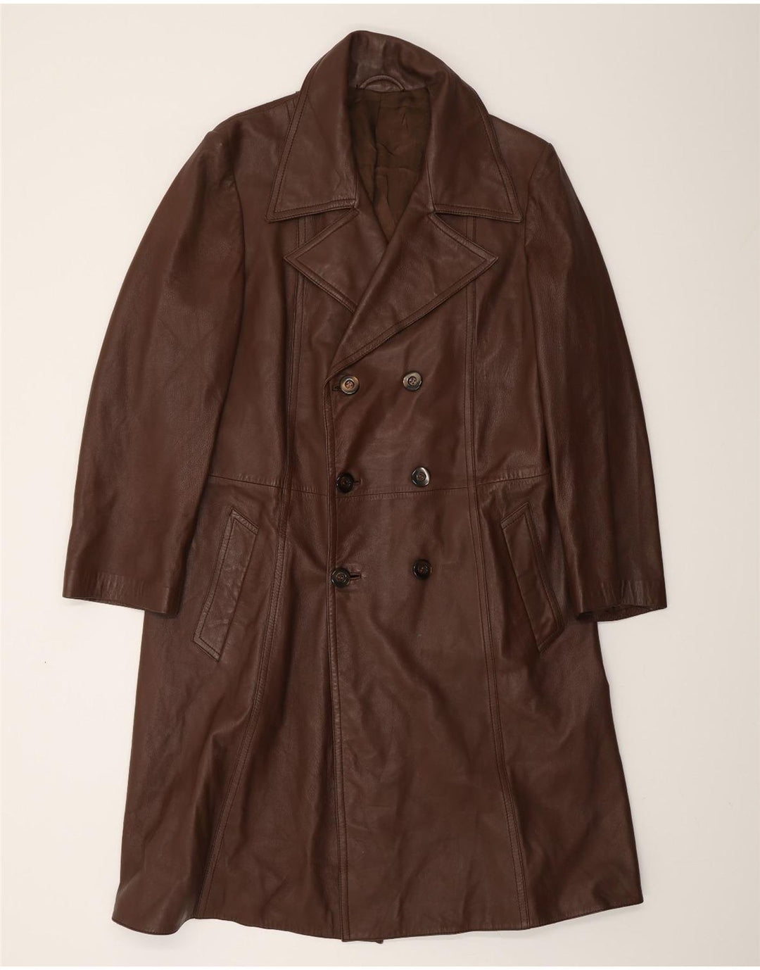 VINTAGE muški kožni kaput UK 38 Srednje smeđa koža