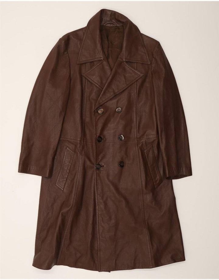 VINTAGE muški kožni kaput UK 38 Srednje smeđa koža