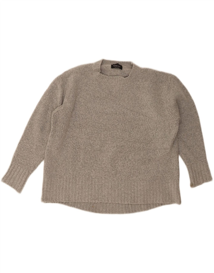 Zara ženski pulover s okruglim izrezom UK 10 Small Gray