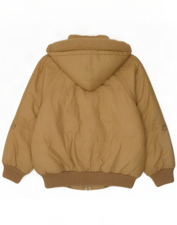 Vintage muška Sherpa jakna s kapuljačom UK 40 Large Beige Polyester