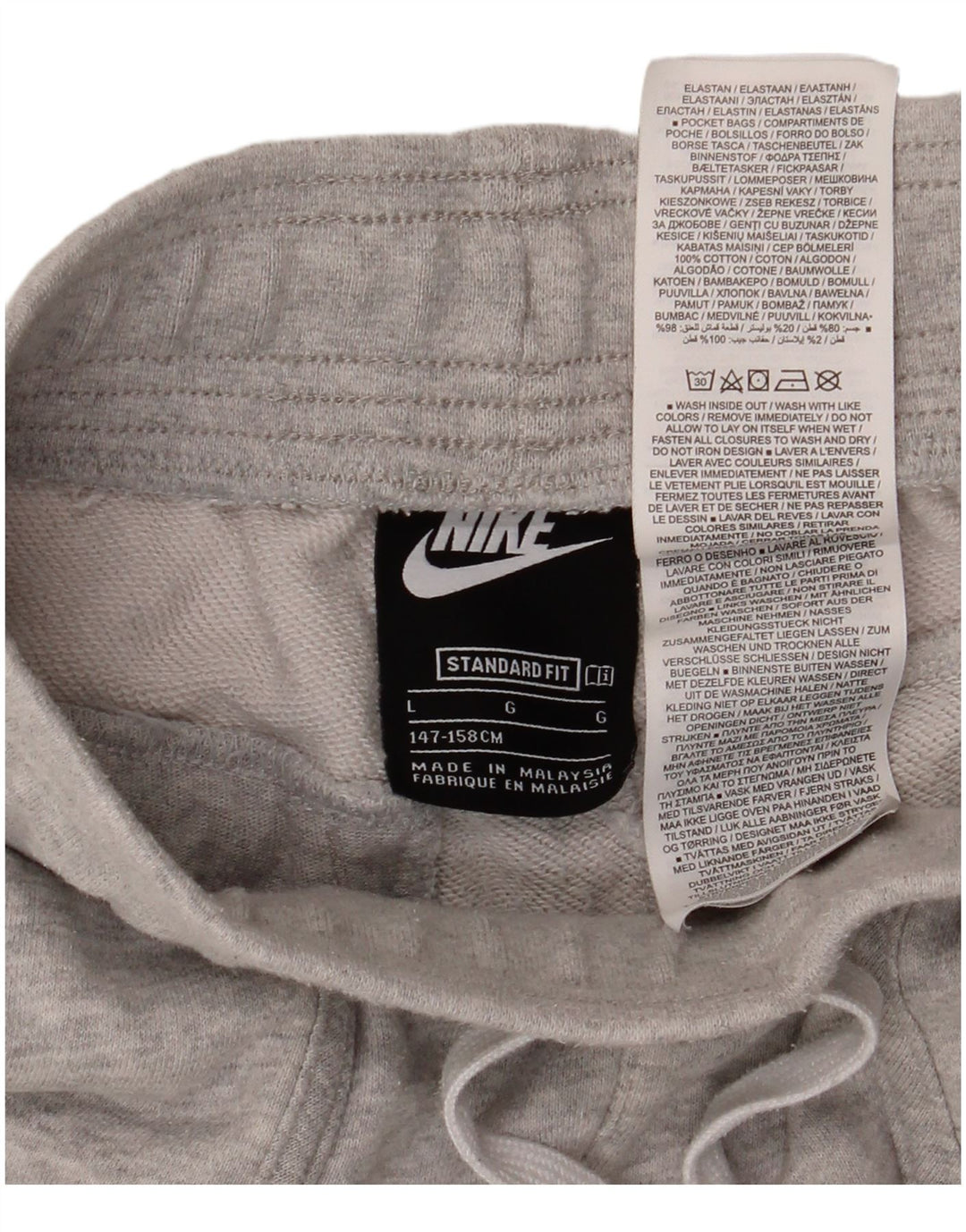 NIKE Boys Air Standard Fit Sport Shorts 12-13 Years Large Grey Pamuk