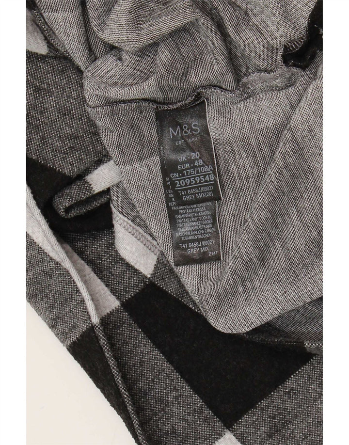 Marks & Spencer ženska majica dugih rukava UK 20 2XL sivi karirani poliester