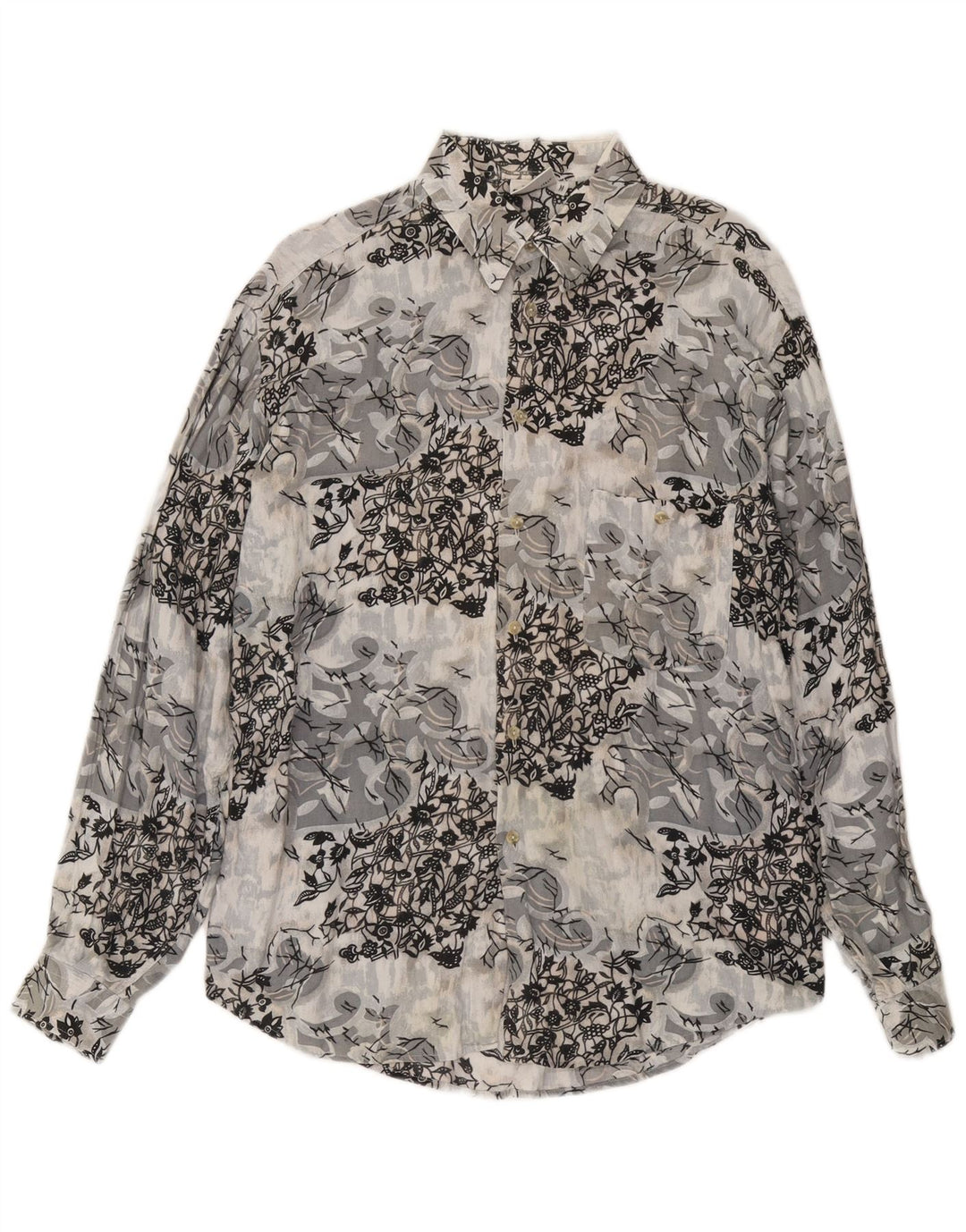 CRIVER Muška košulja srednje sive cvjetne viskoze