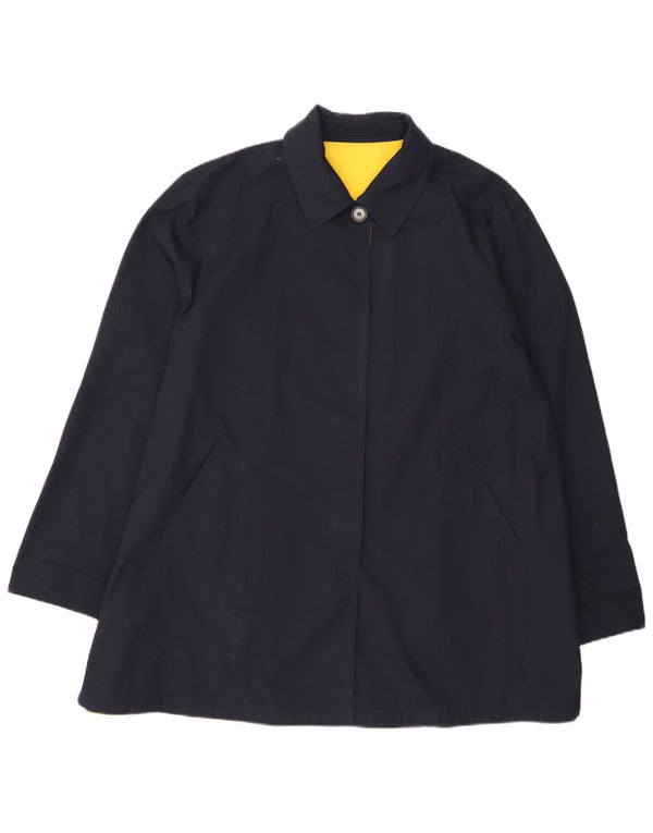 Vintage ženski prekomjerni kaput na dvije strane UK 18 XL tamnoplavi