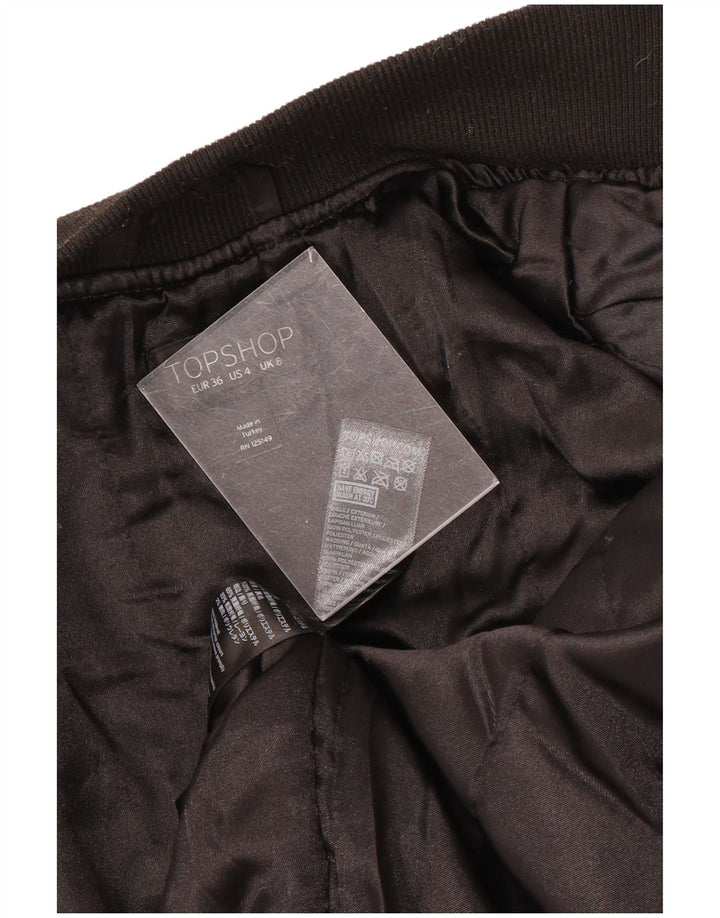 Topshop ženska bomber jakna UK 8, mali crni poliester
