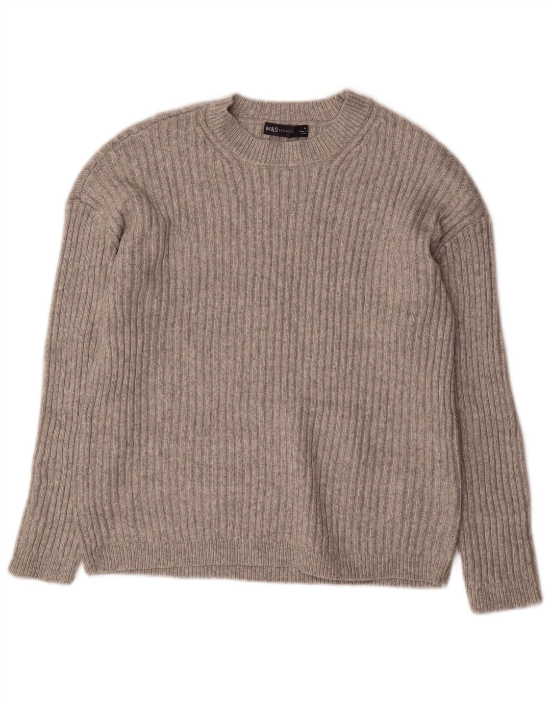 Marks & Spencer ženski džemper s okruglim izrezom UK 12 srednje sivi poliester