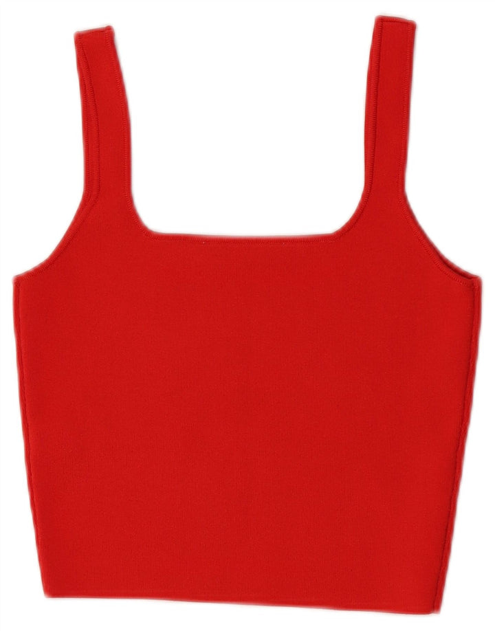 Zara Womens Crop Cami Top UK 8 Small Red Polyester