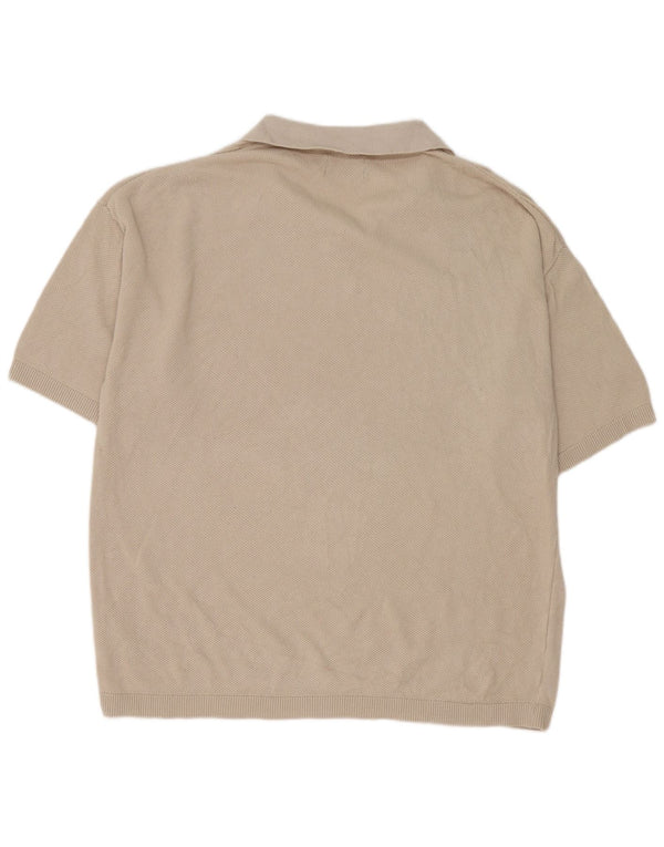 Jack & Jones muški pulover kratkih rukava s polo izrezom XL bež pamuk