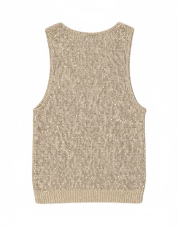 Zara Womens Knit Vest Top UK 12 Medium Grey Polyester