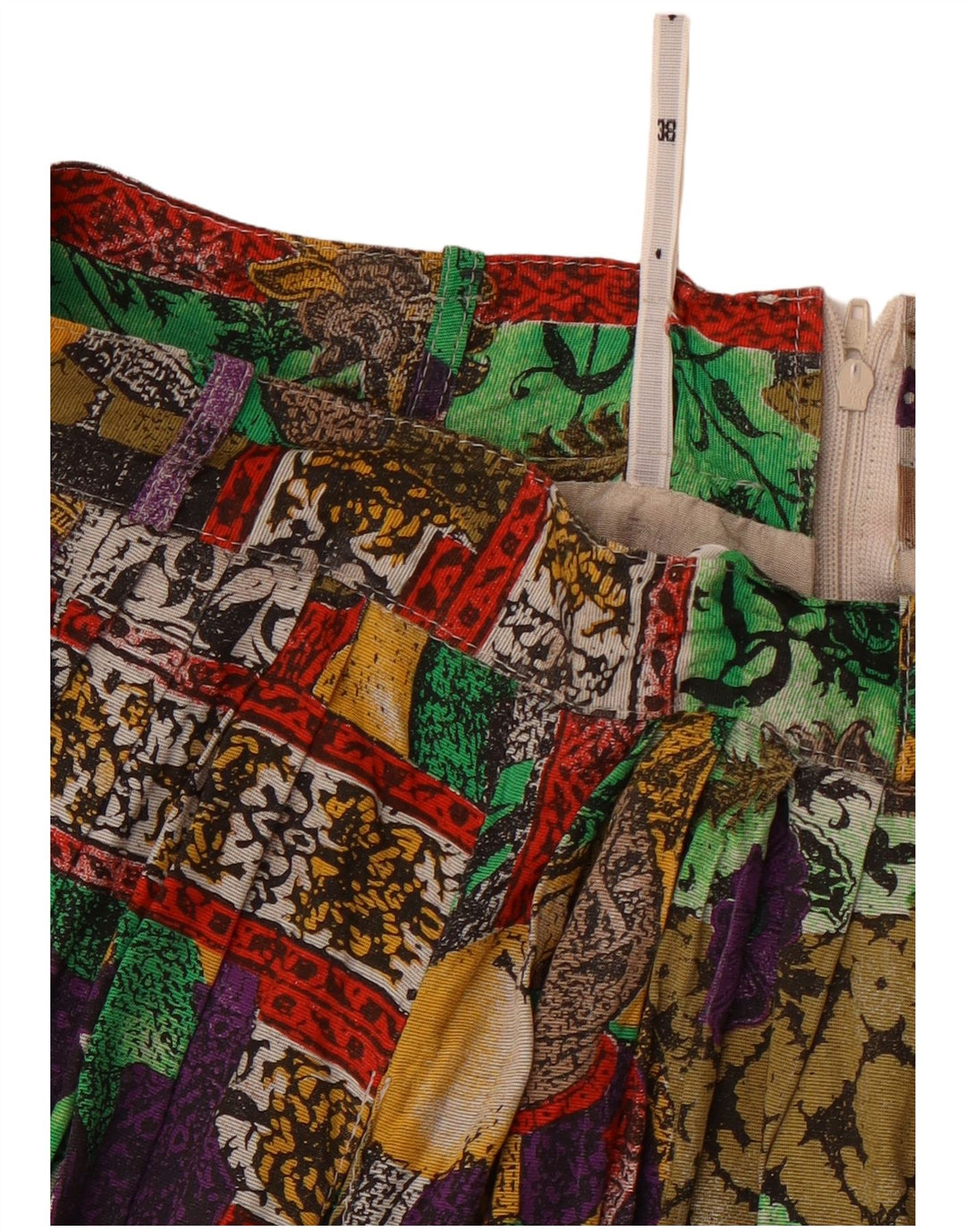 VINTAGE ženska suknja A-kroja visokog struka EU 38 srednje veličine W26 višebojna